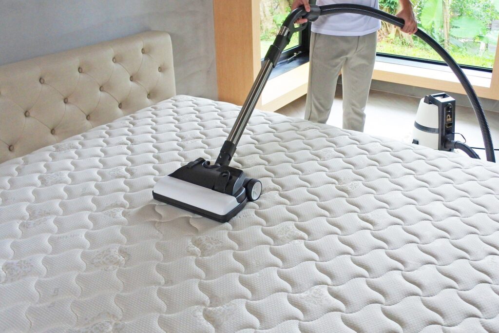 Carpet Cleaning Victoria Staff is doing to clean mattress